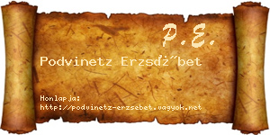 Podvinetz Erzsébet névjegykártya